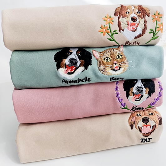 ❤️カスタム刺繍のペットのスウェットシャツ - Fallook