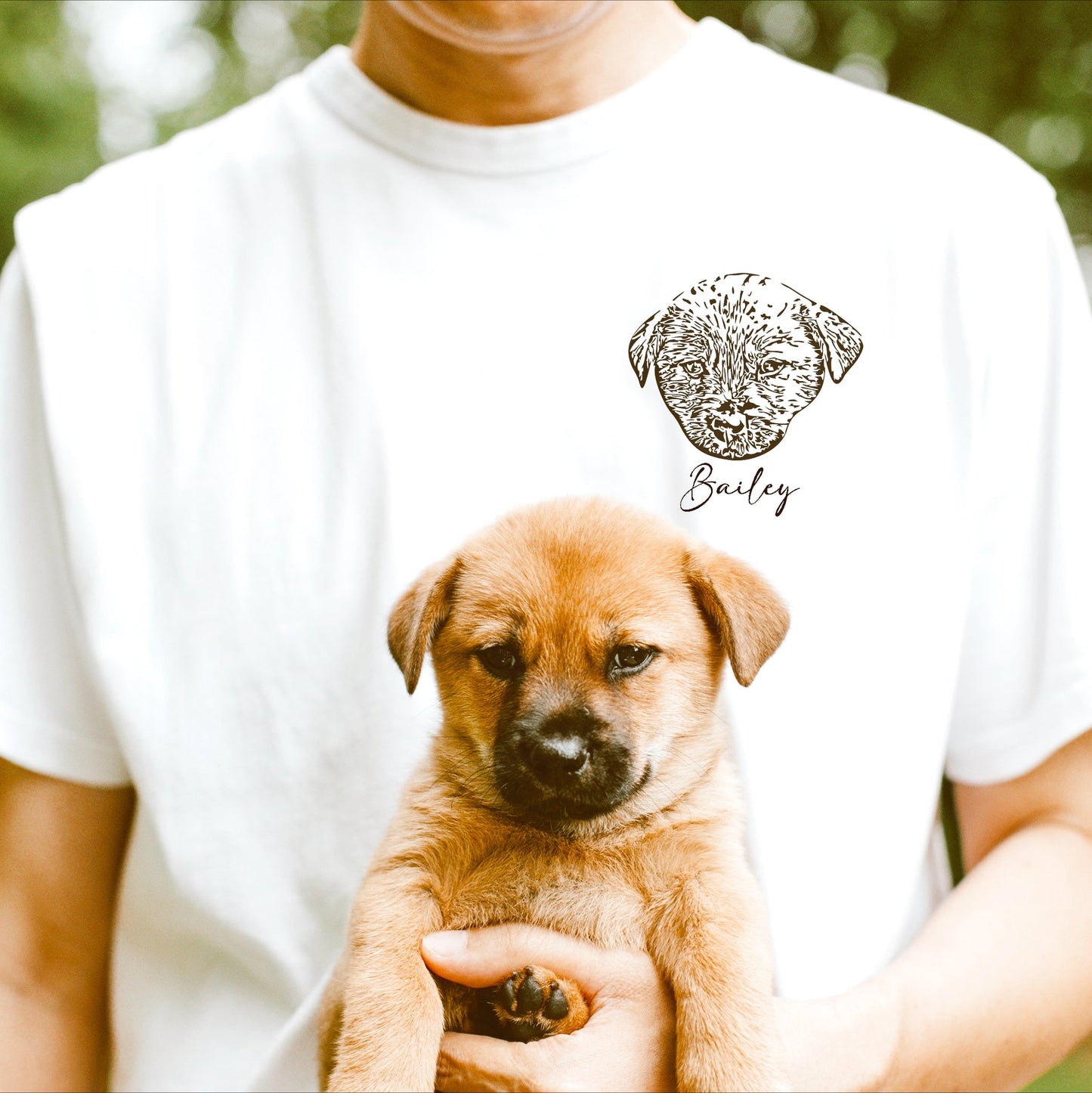 犬/猫/ペット/子供の写真 アバター を入れたカスタマイズされた Ｔシャツ - Fallook