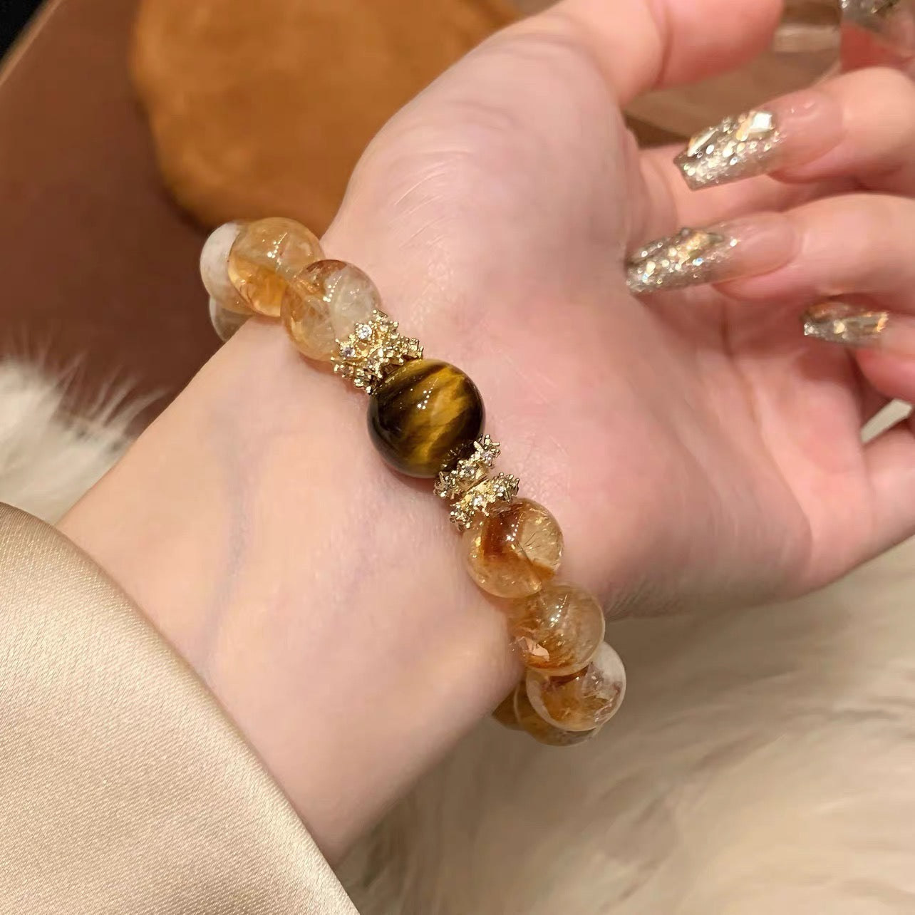 「開運・金運」4ストーン・パワーブレスレット - 総合開運を叶える四神のバランス