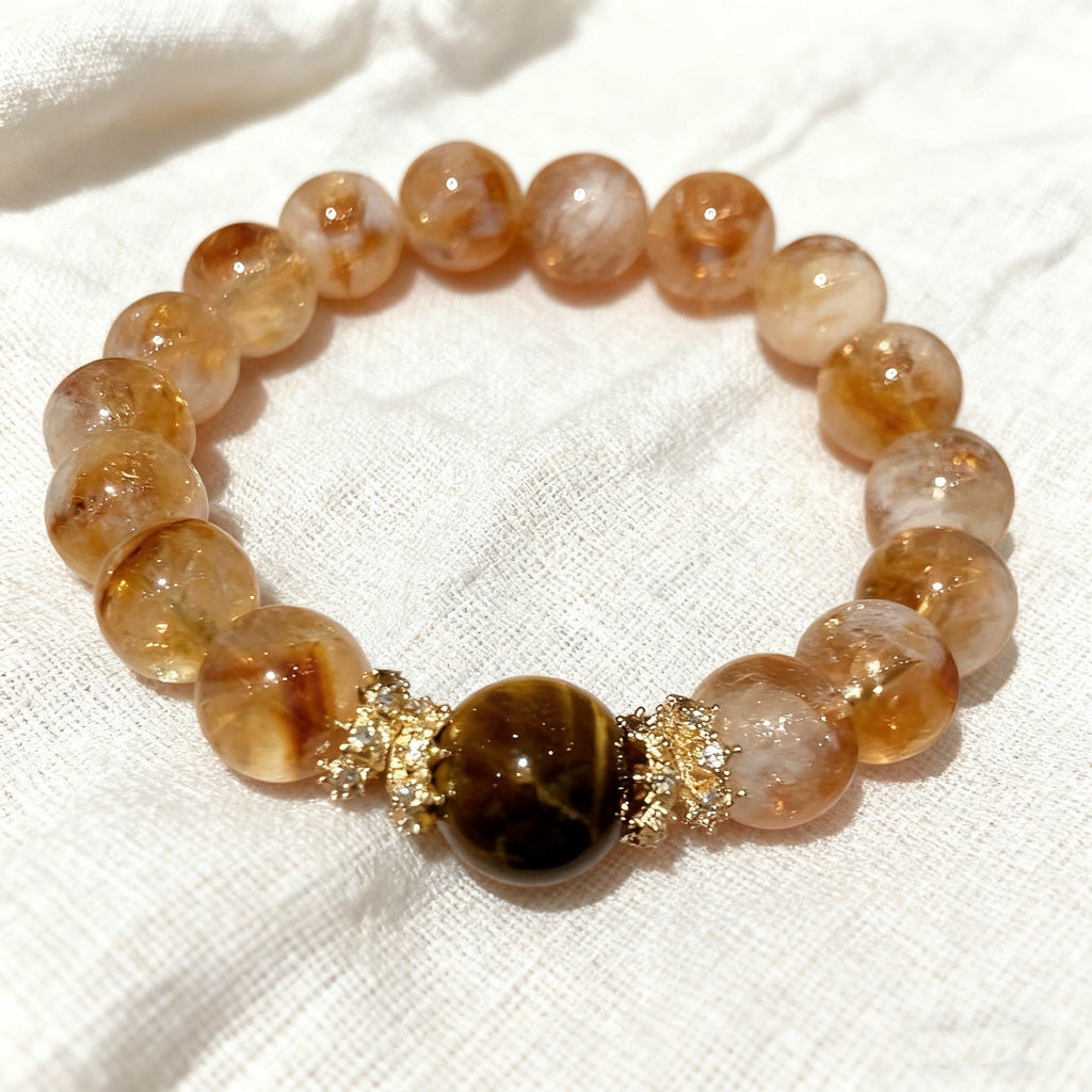 「開運・金運」4ストーン・パワーブレスレット - 総合開運を叶える四神のバランス