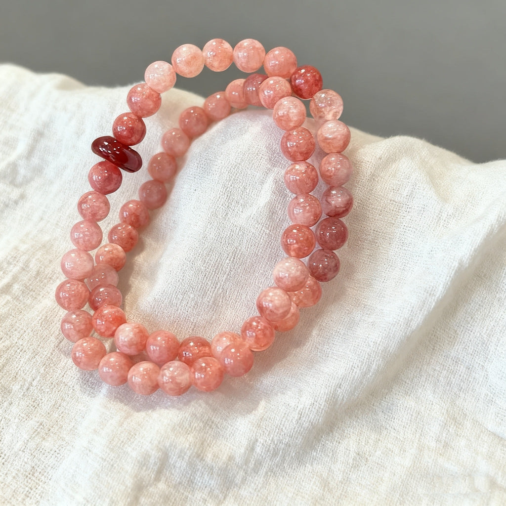 「活力・自信」カーネリアン＆サンストーンブレスレット - 活力と幸運を呼ぶ太陽のエネルギー
