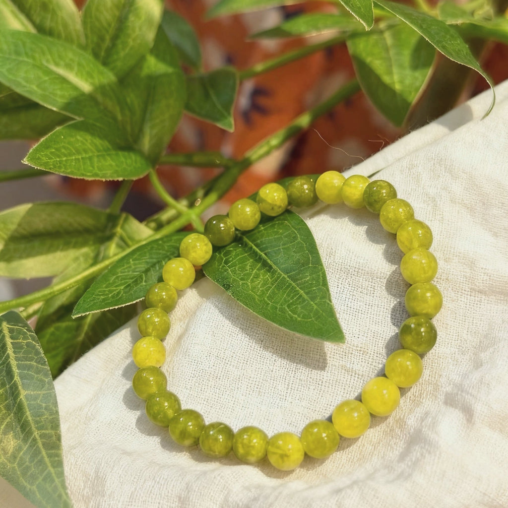 「浄化 · 安定」ペリドット＆カルセドニーブレスレット - 浄化と安定の調和