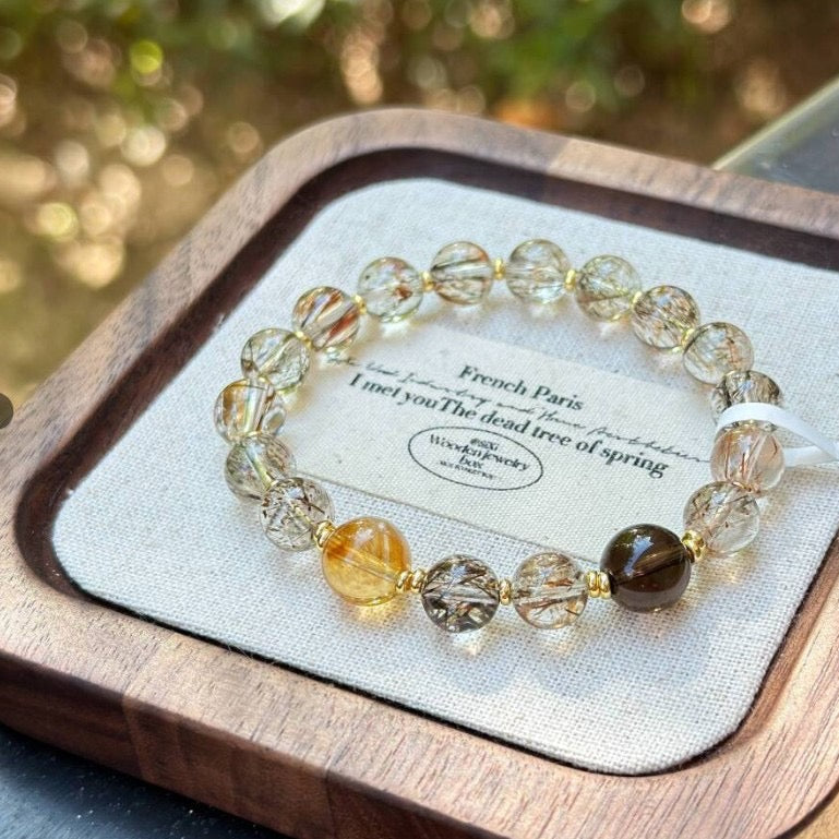 「浄化・プロテクション」天然スモーキークォーツブレスレット - 大地の癒しと強力なプロテクション