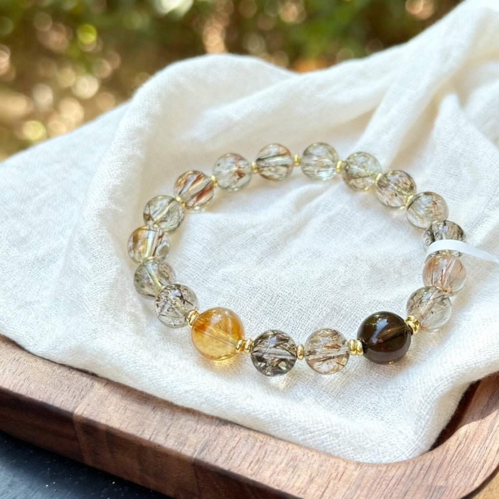 「浄化・プロテクション」天然スモーキークォーツブレスレット - 大地の癒しと強力なプロテクション