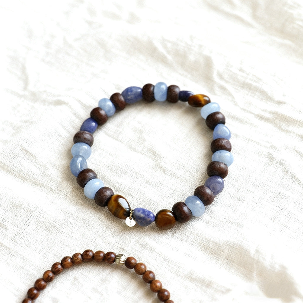 「仕事・安定」ラピスラズリの事業安定ブレスレット - 知恵と成功を導く帝王の石