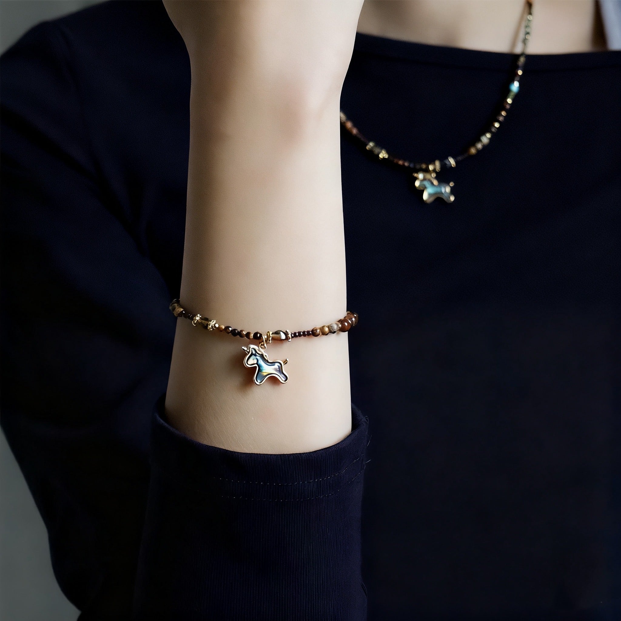 「開運・金運」ピクチャーストーン＆タイガーアイブレスレット - 創造と実行の融合