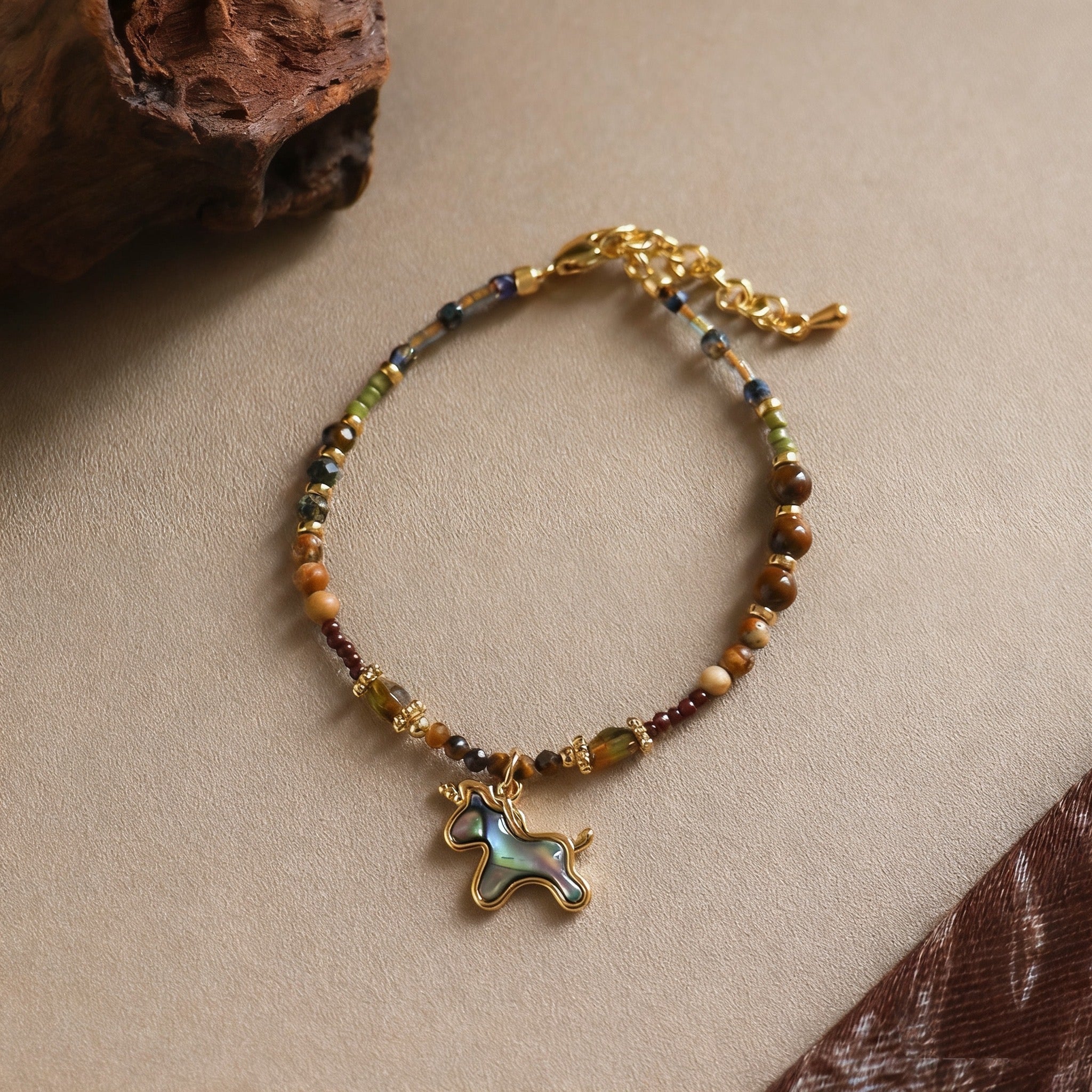 「開運・金運」ピクチャーストーン＆タイガーアイブレスレット - 創造と実行の融合