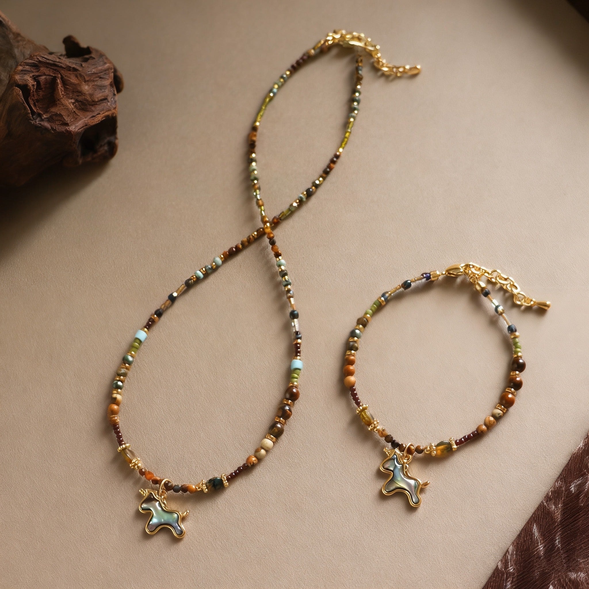 「開運・金運」ピクチャーストーン＆タイガーアイブレスレット - 創造と実行の融合