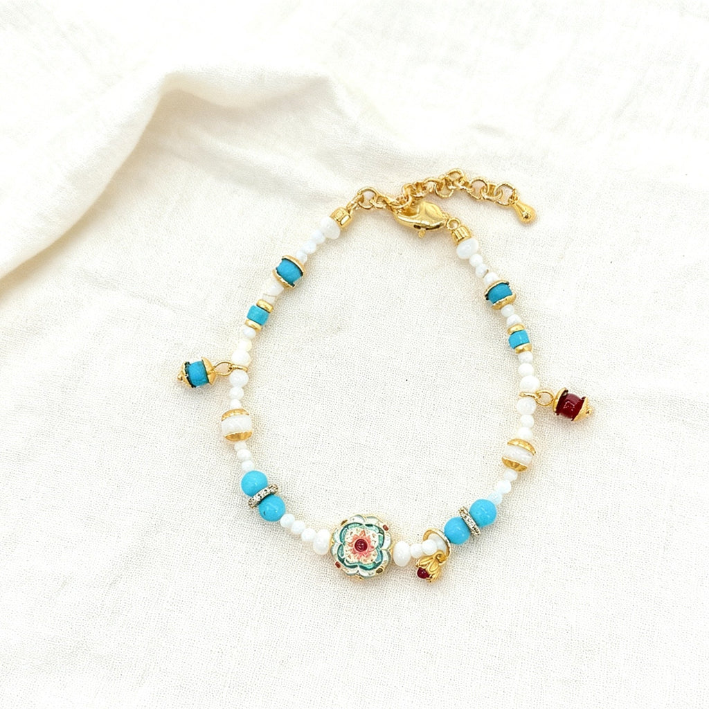 「活力・自信」ジルコン＆ルビー＆ターコイズ ジュエリーセット - 輝きと情熱と守護の調和