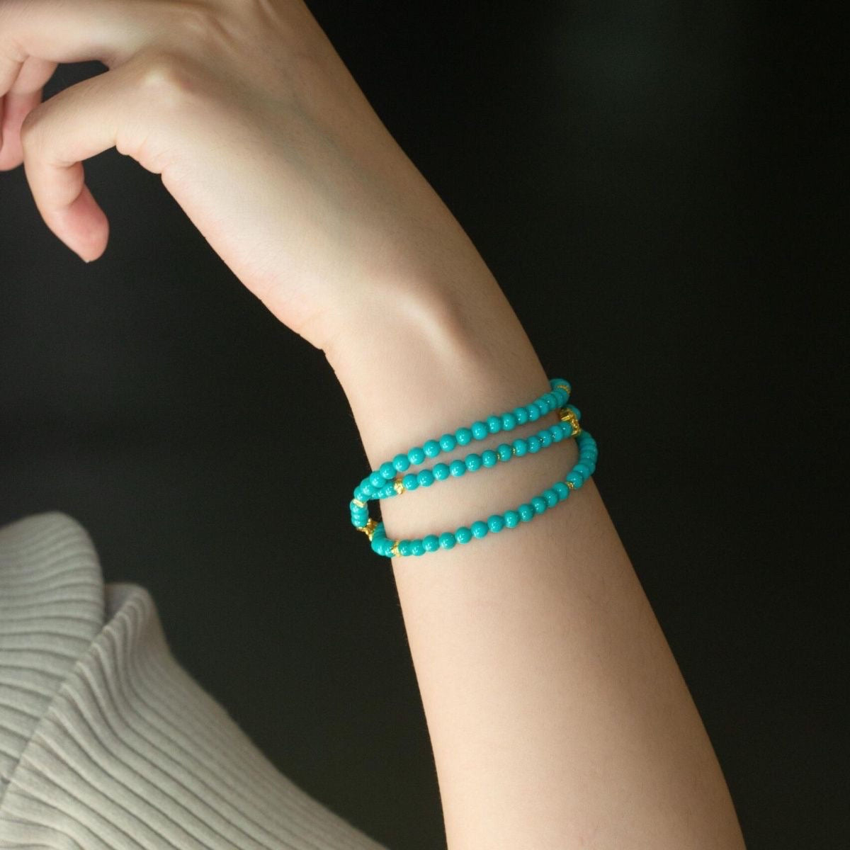 「開運・金運」2WAYターコイズチェーンブレス - 守護と幸運を呼ぶ 使い分け自由なターコイズ