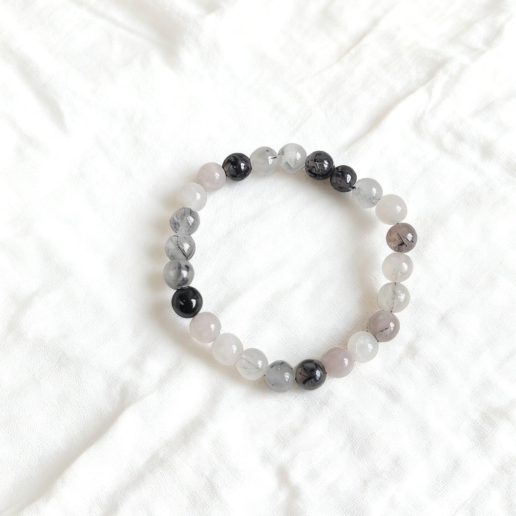 「 厄年開運・招財・魔除け」天然 ブラックルチルクォーツ ブレスレット