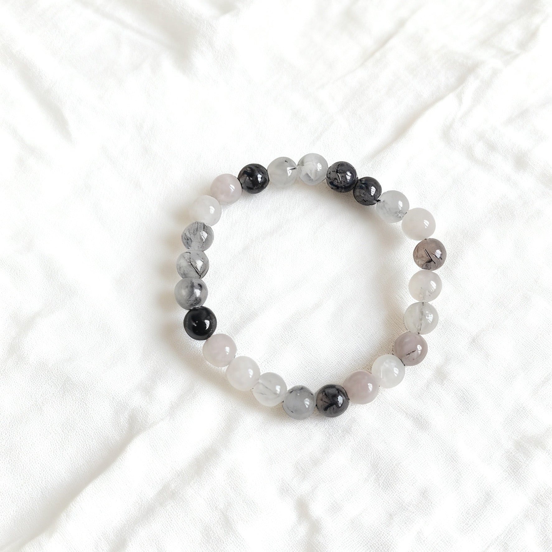 「 厄年開運・招財・魔除け」天然 ブラックルチルクォーツ ブレスレット