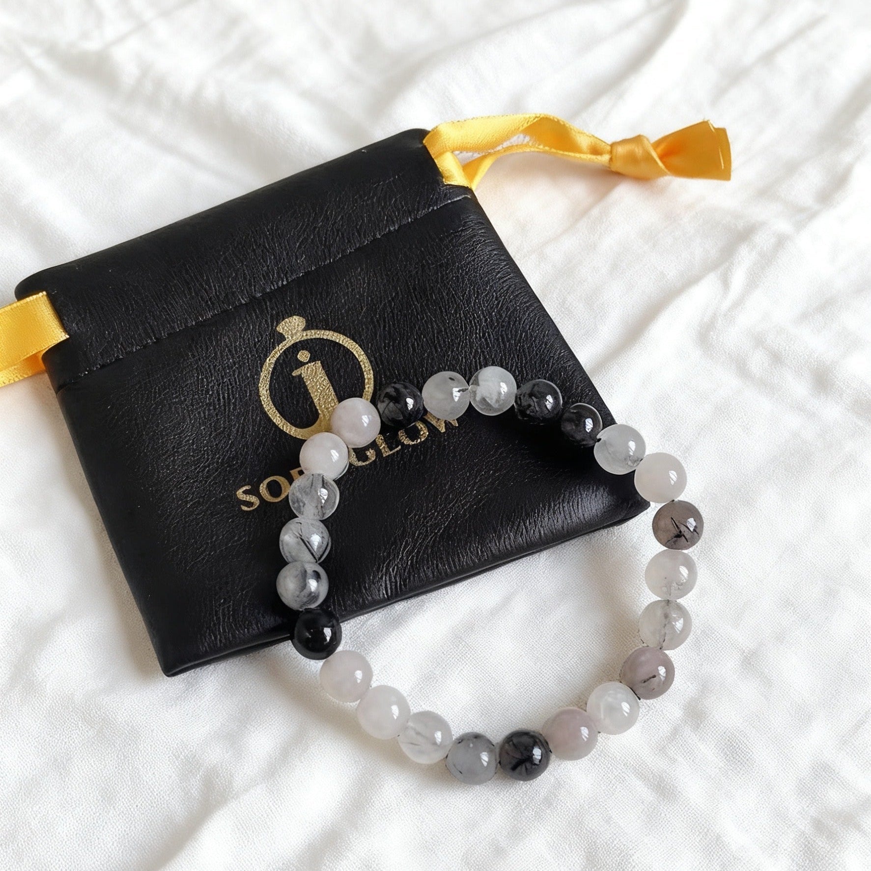 「 厄年開運・招財・魔除け」天然 ブラックルチルクォーツ ブレスレット