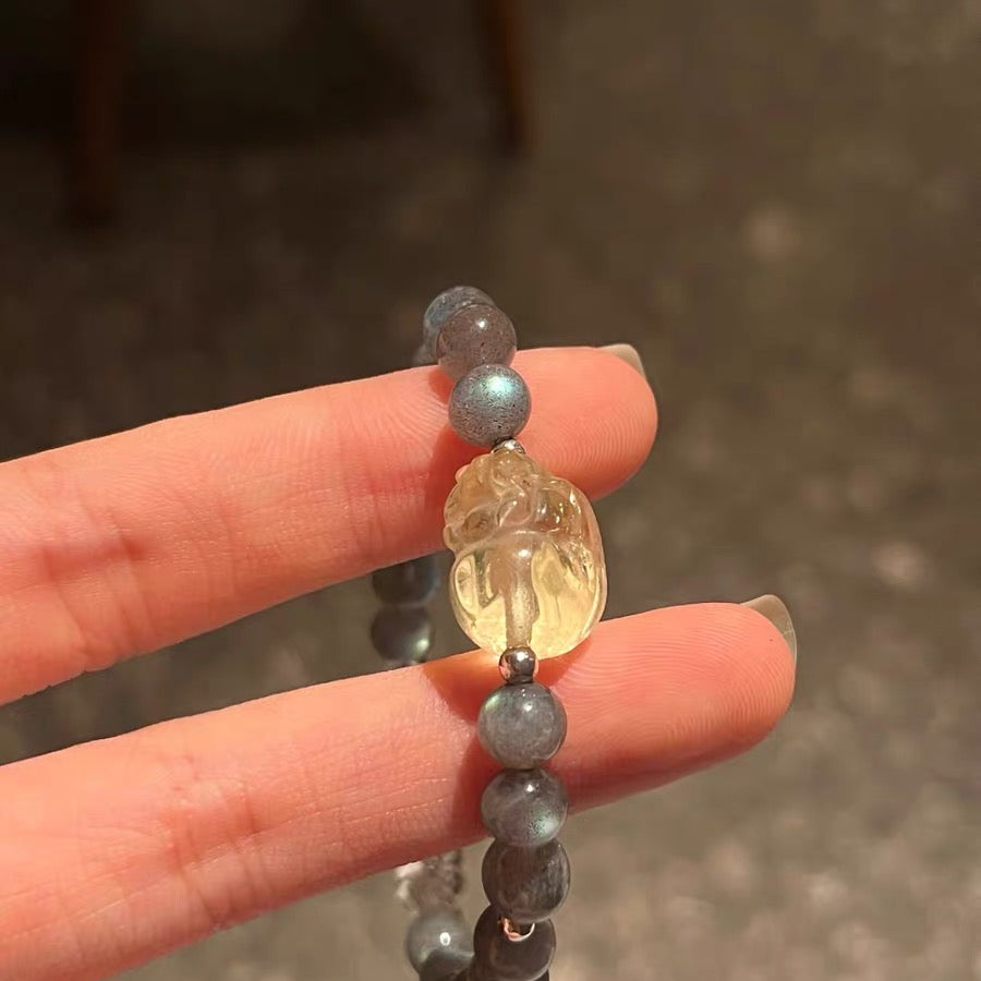 「開運・金運」最強金運！シトリン招財ピーフーペンダント - 富を招き逃がさない最強タッグ