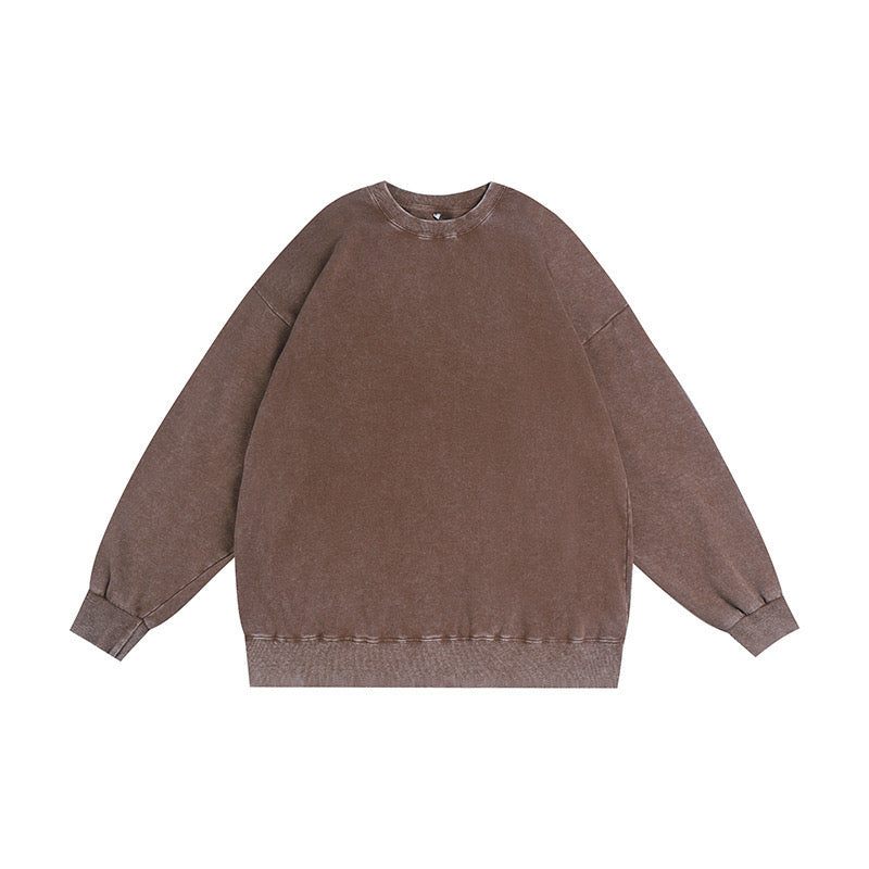 ❤️カスタム刺繍のペットのウォッシュタイプのレトロなトレーナー 肩落ち型です - Fallook