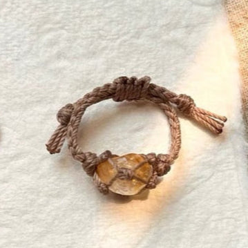 純粋手編み天然カラークリスタル原石パワーリングです