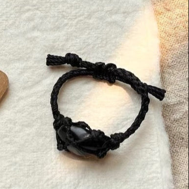 純粋手編み天然カラークリスタル原石パワーリングです