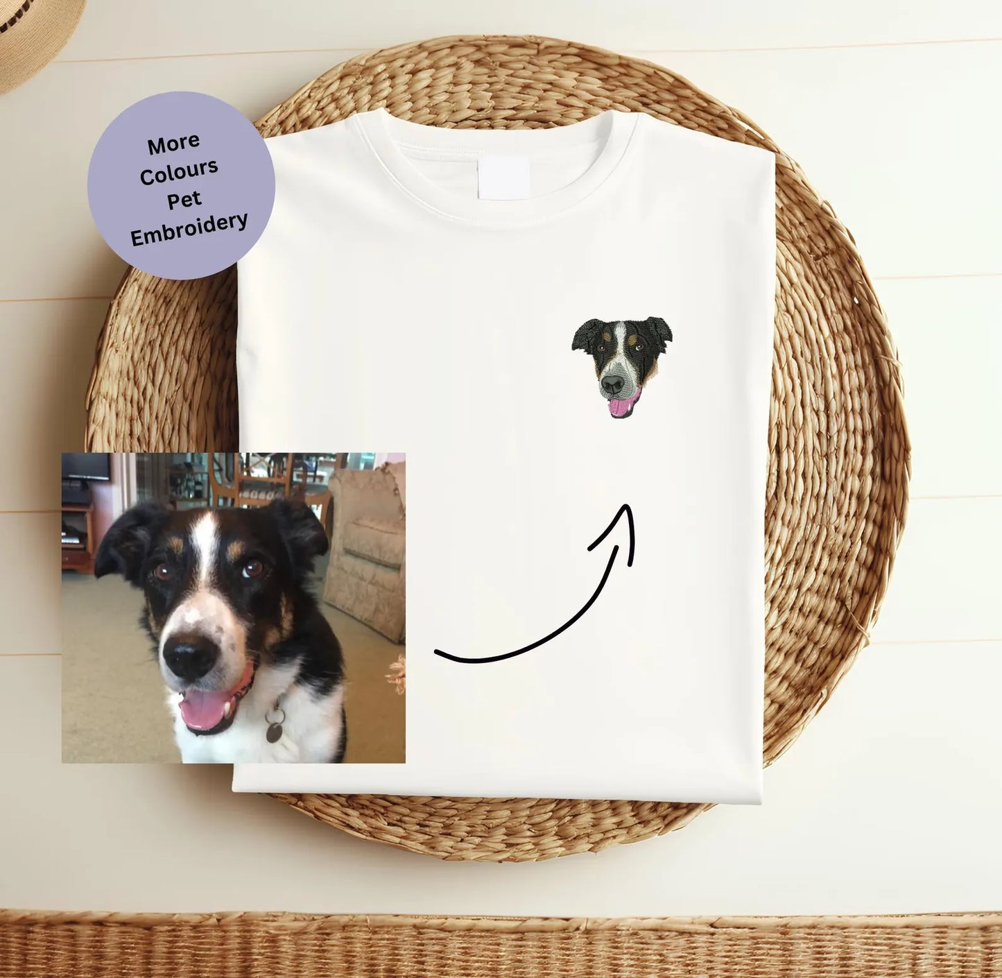 New Arrival! 刺繍 写真オーダーメイドＴシャツ 愛犬・愛猫ペット - Fallook