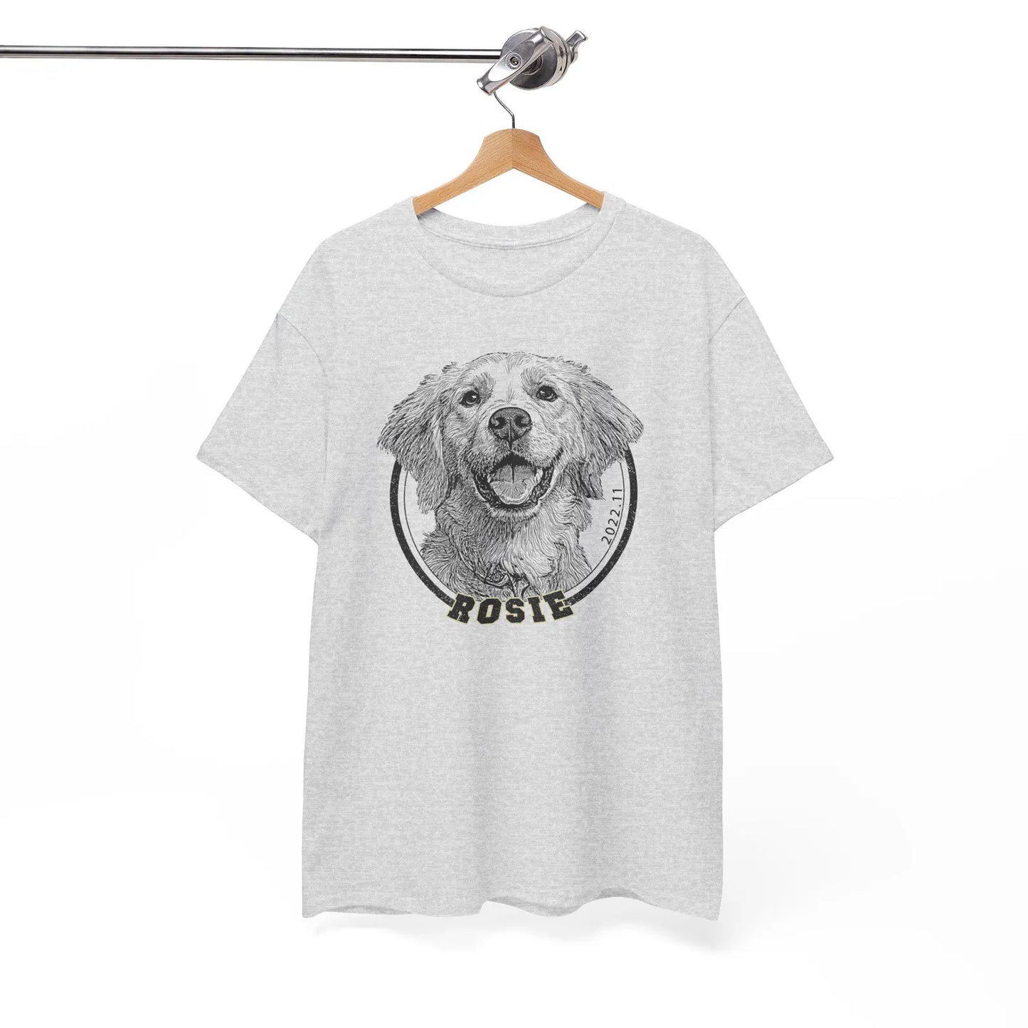 印絵 愛犬・愛猫ペット  写真オーダーメイドＴシャツ 線  大きな図案 「Black&White」