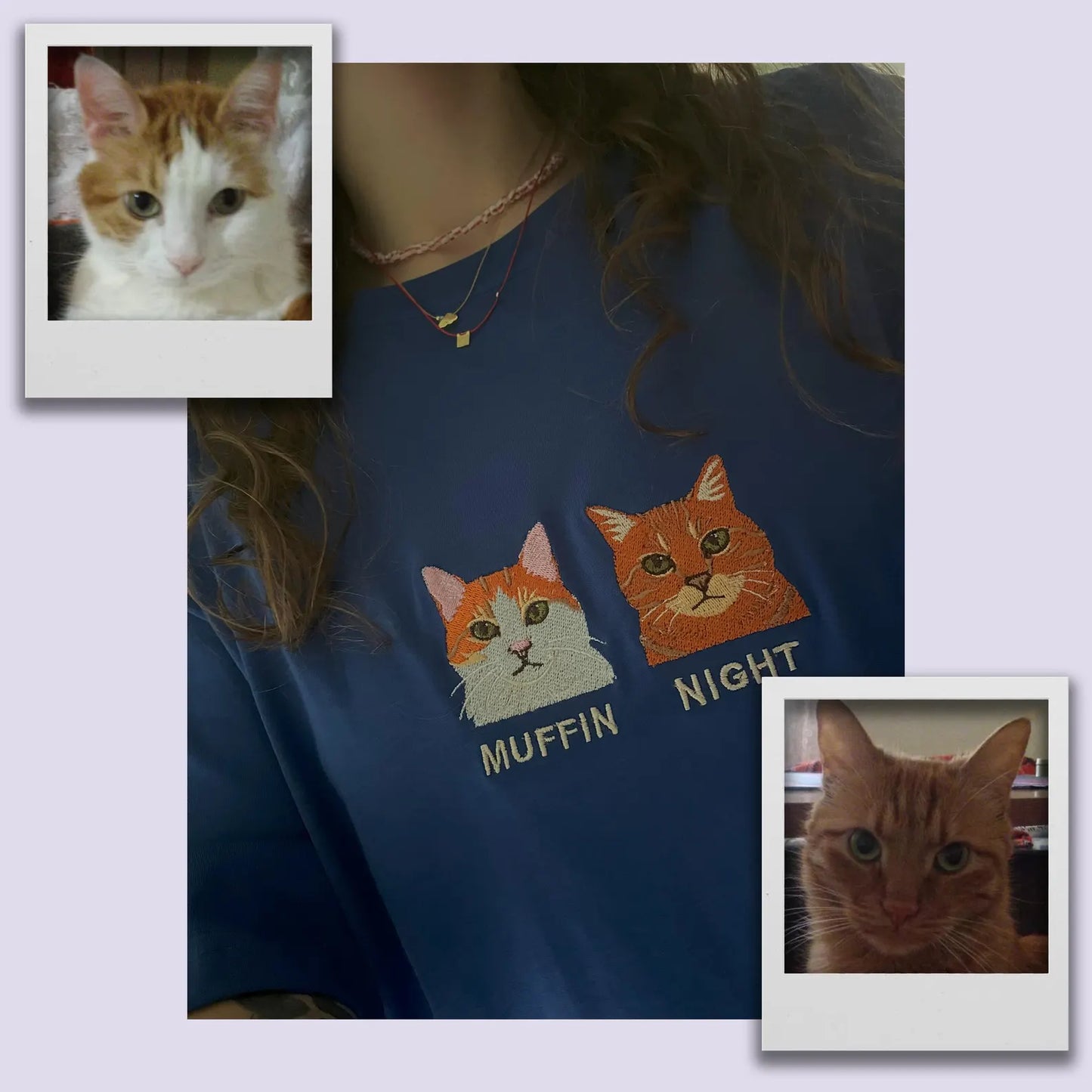 New Arrival! 刺繍 写真オーダーメイドＴシャツ 愛犬・愛猫ペット 真ん中