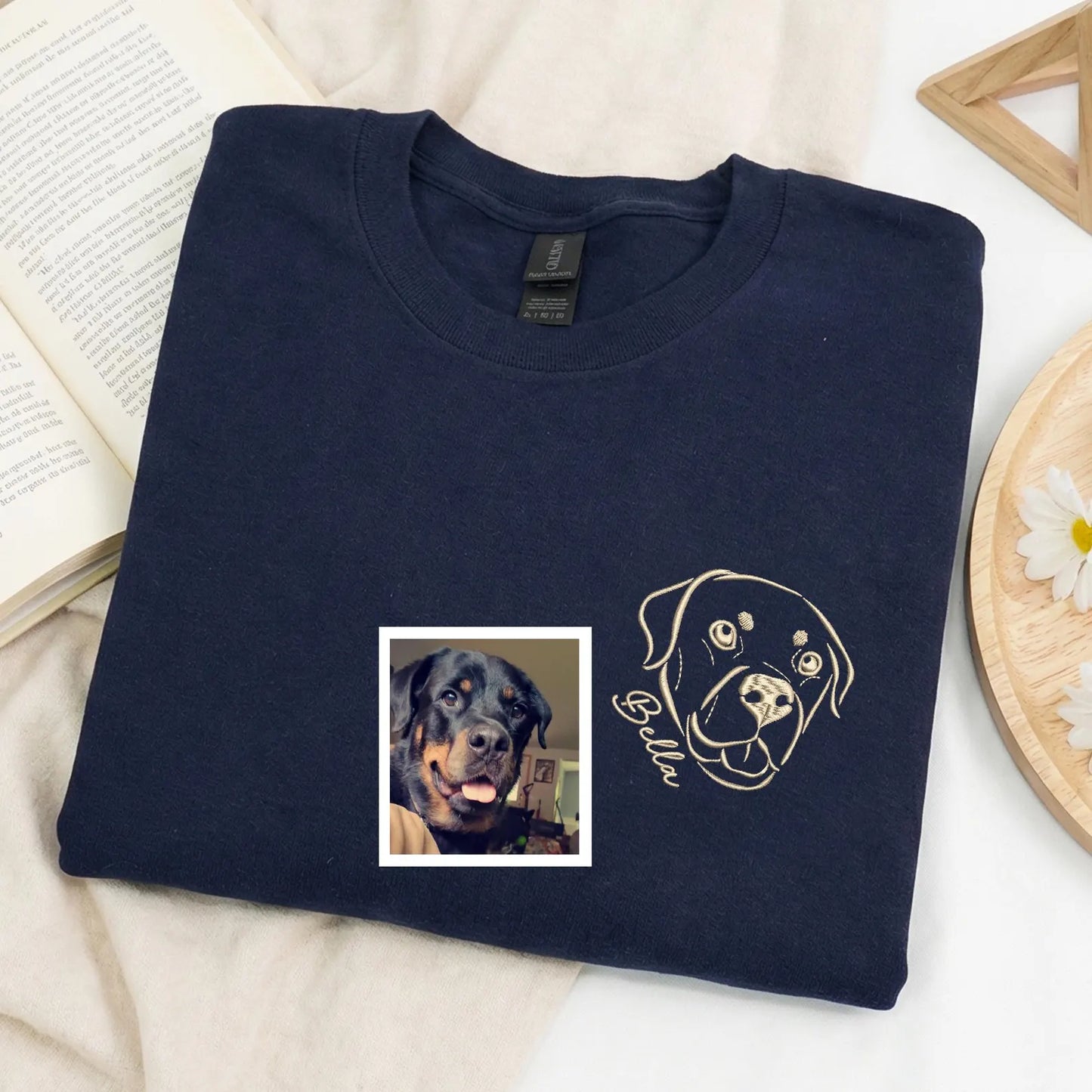 New Arrival! 刺繍 写真オーダーメイドＴシャツ 愛犬・愛猫ペット線画タイプ