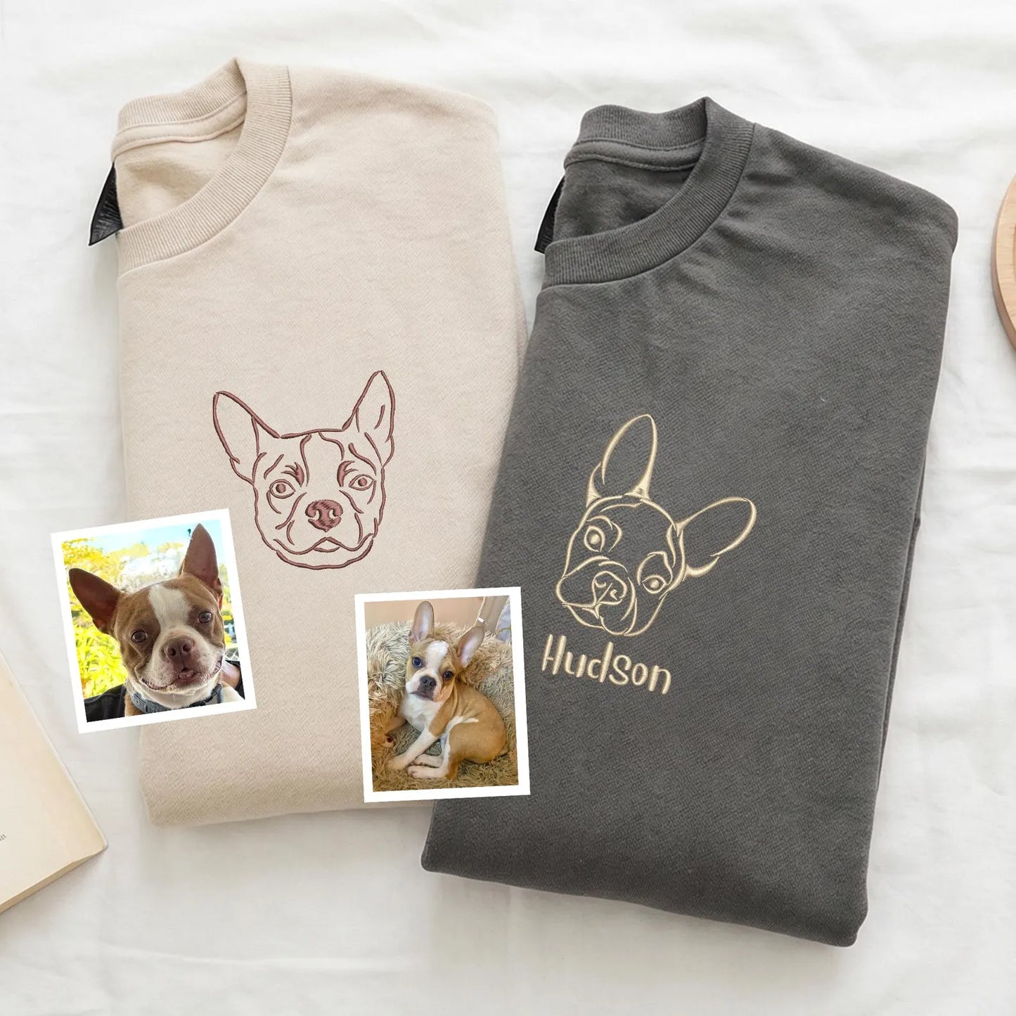 New Arrival! 刺繍 写真オーダーメイドＴシャツ 愛犬・愛猫ペット線画タイプ