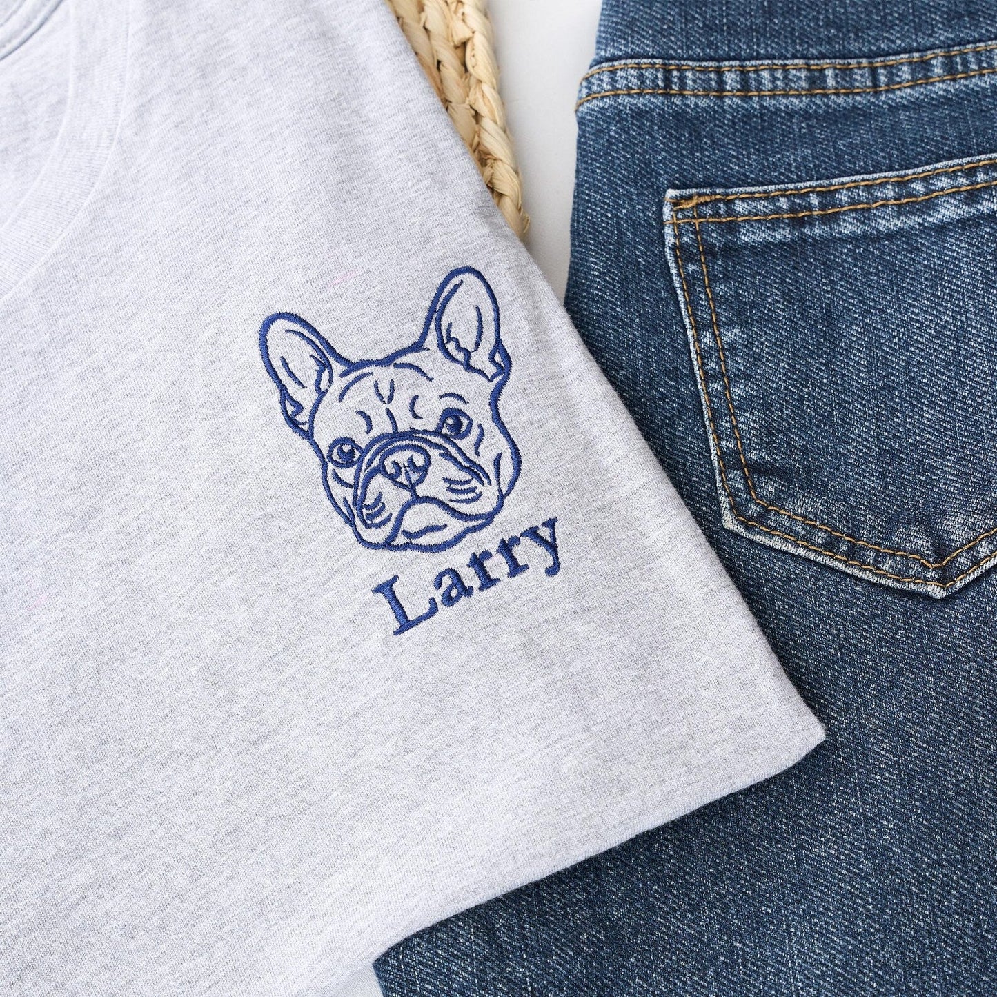 New Arrival! 刺繍 写真オーダーメイドＴシャツ 愛犬・愛猫ペット線画タイプ