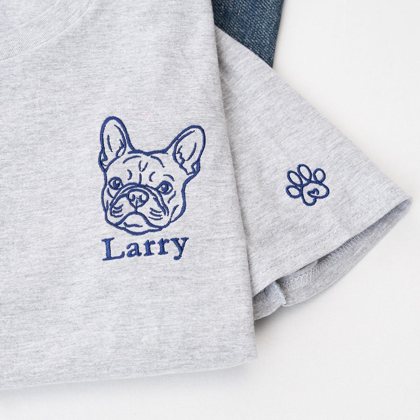 New Arrival! 刺繍 写真オーダーメイドＴシャツ 愛犬・愛猫ペット線画タイプ