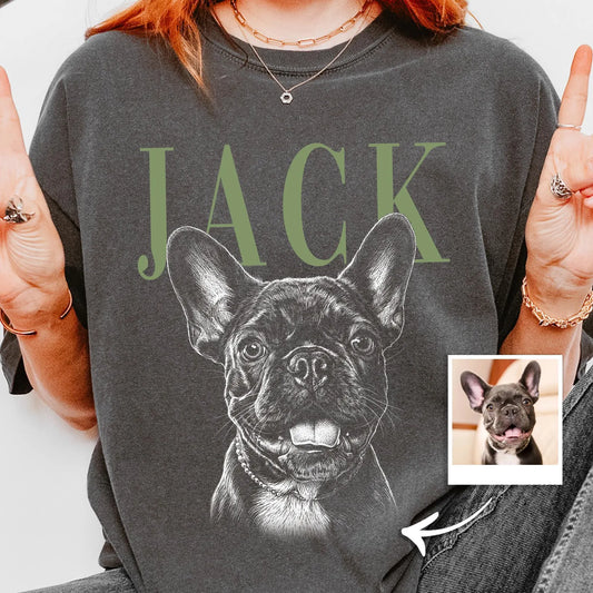 犬や猫の写真入りオリジナルTシャツ – ヴィンテージスタイル