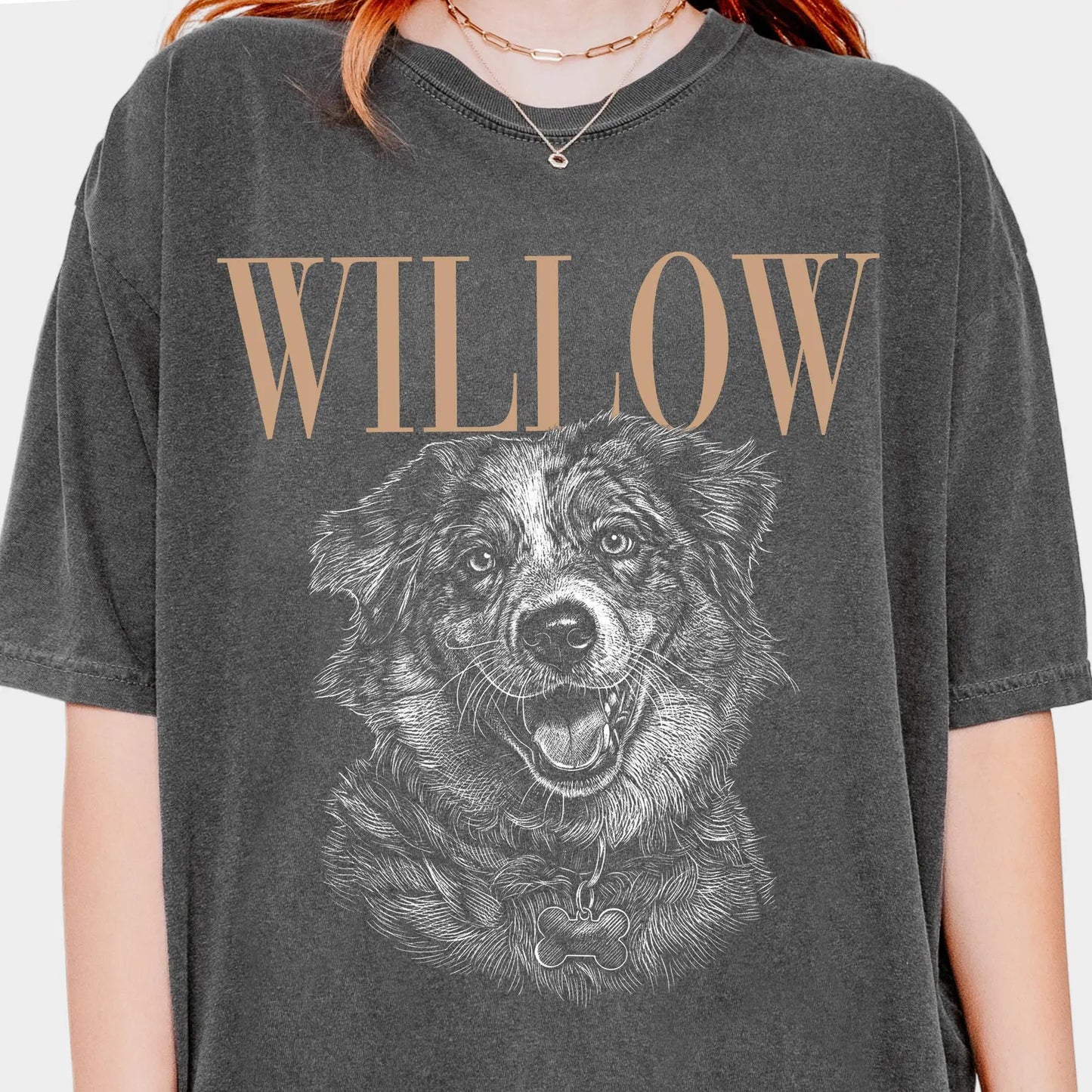 犬や猫の写真入りオリジナルTシャツ – ヴィンテージスタイル
